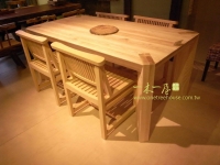 原木實木傢俱-白橡木拼板桌