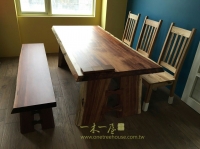 原木實木傢俱-胡桃木桌